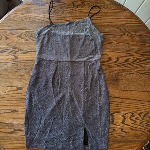 Lulus Metallic Silver Mini Bodycon Dress – Size L